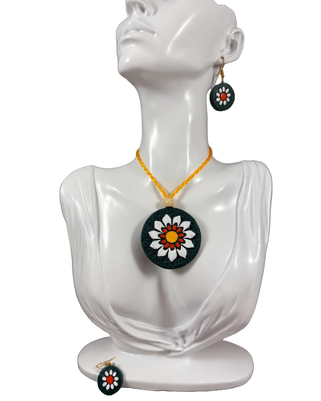 Handcrafted Terracotta Floral Jewelry Set