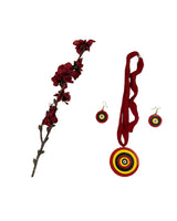 Handcrafted Circular Terracotta Jewelry Set – Vibrant Target Design