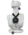 Handcrafted Circular Terracotta Jewelry Set – Vibrant Target Design