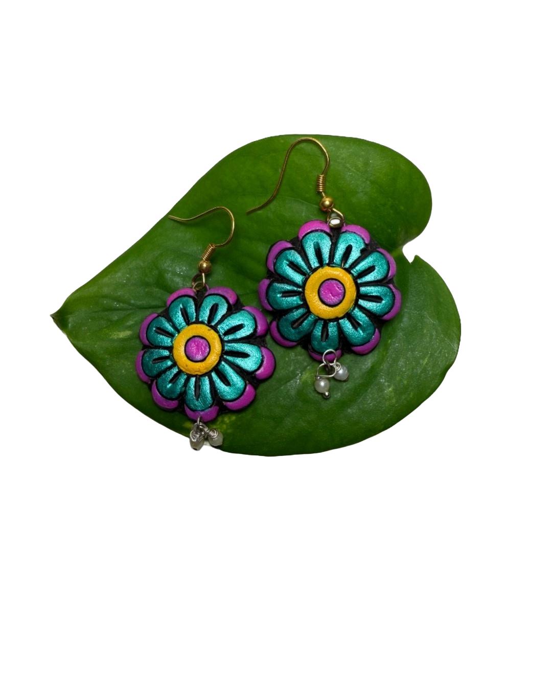Handmade Bohemian Clay Flower Earrings