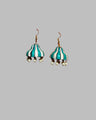 ✨ Handcrafted Terracotta Striped Jhumka Earrings – Ethnic Dome Design with Beaded Danglers ✨