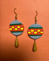 Hand-Painted Boho Drop Earrings – Artistic Statement Jewelry