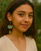 Hand-Painted Boho Drop Earrings – Artistic Statement Jewelry
