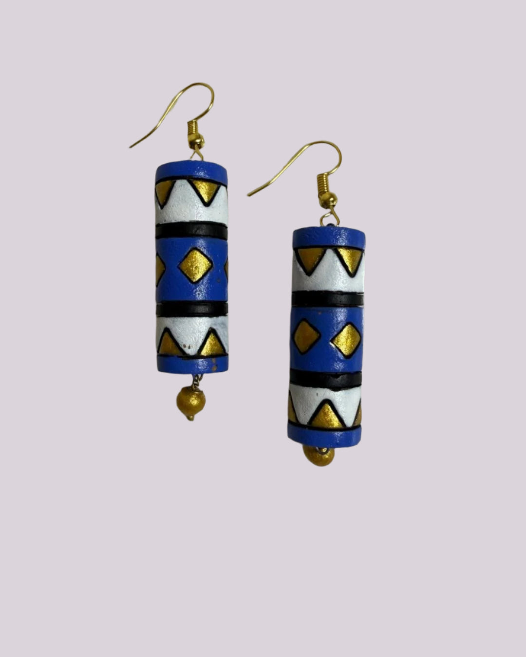 Handcrafted Tribal Cylinder Earrings – Multicolor Collection