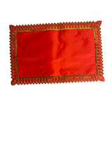 Traditional Orange Pooja Cloth with Golden Embroidered Border