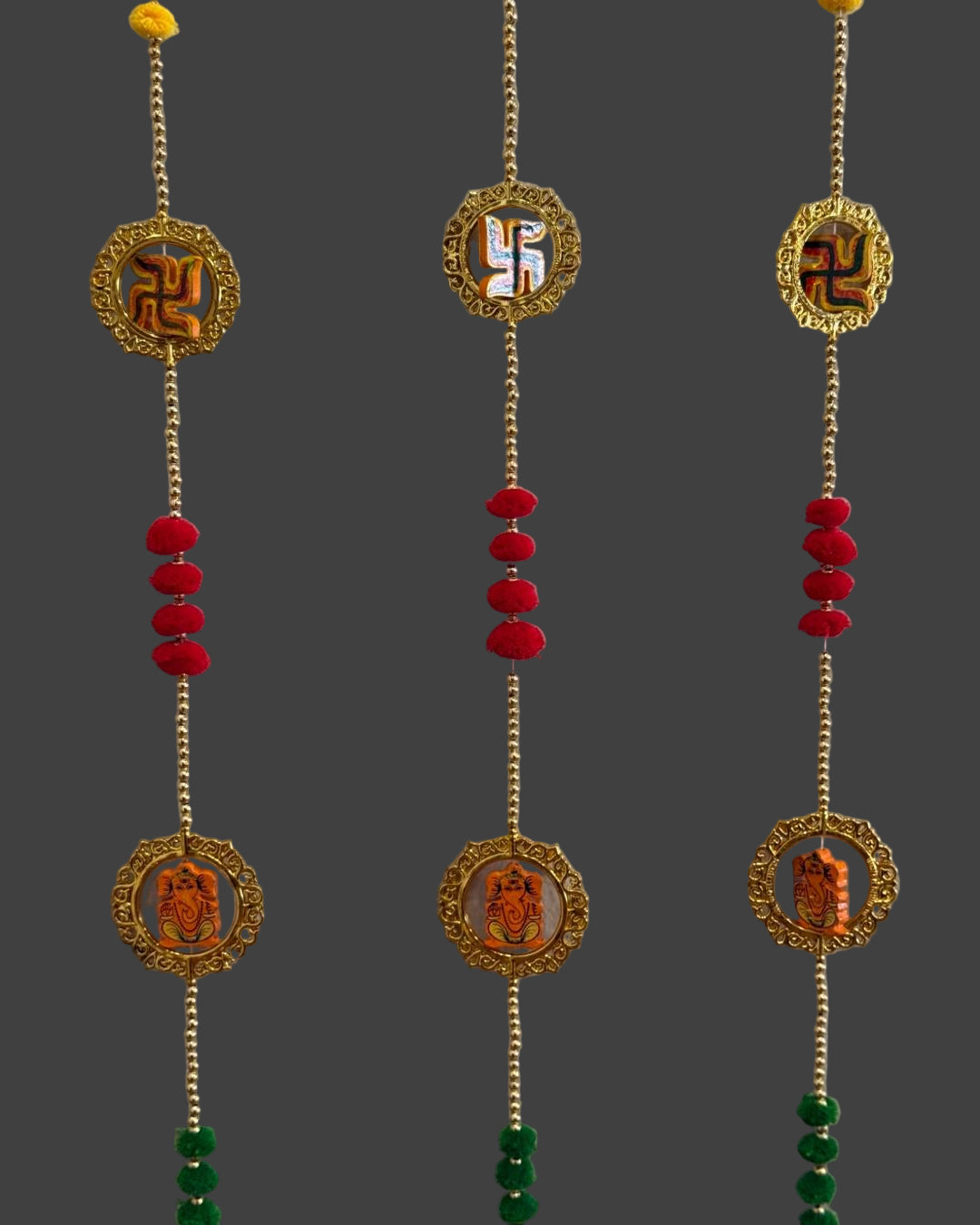 Handcrafted Traditional Wall Hanging Toran – Swastik & Shubh Labh Motifs
