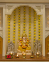 Yellow Marigold Ball Style Garland-Set of 5