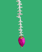 White Jasmine-Style Artificial Garland with Pink Floral Accent