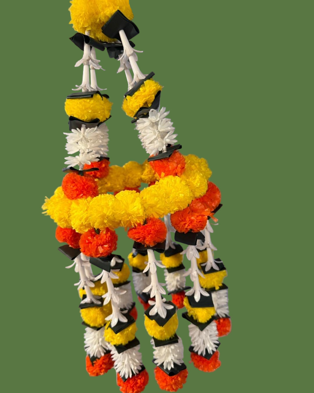 Handcrafted Decorative Hanging Toran – Yellow, Orange & White