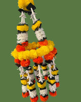 Handcrafted Decorative Hanging Toran – Yellow, Orange & White