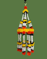 Handcrafted Decorative Hanging Toran – Yellow, Orange & White