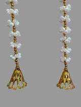 Luxury White & Gold Jasmine-Style Artificial Garland – Elegant Hanging String