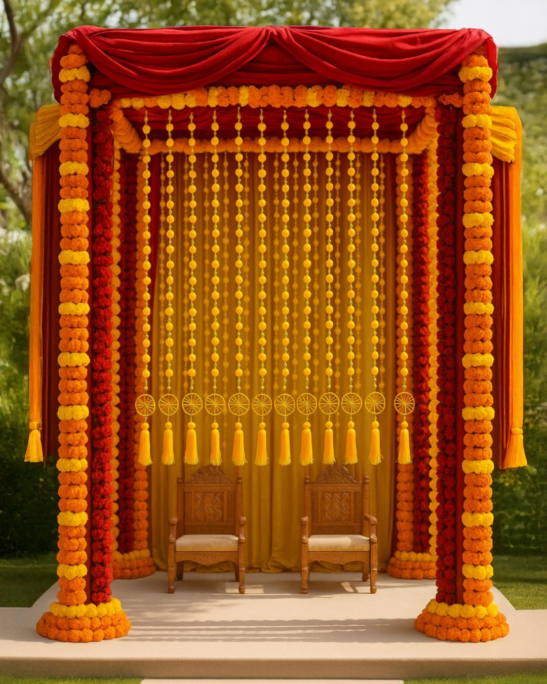 Handmade Decorative Toran / Wall Hanging with Beads and Tassels