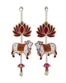 Shubh Labh Hanging Wall Decor with Cow & Lotus Design – Pair of Traditional Indian Door/Wall Hangings
