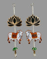 Shubh Labh Hanging Wall Decor with Cow & Lotus Design – Pair of Traditional Indian Door/Wall Hangings