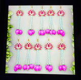 Handcrafted Lotus Wall Hanging with Floral Tassels