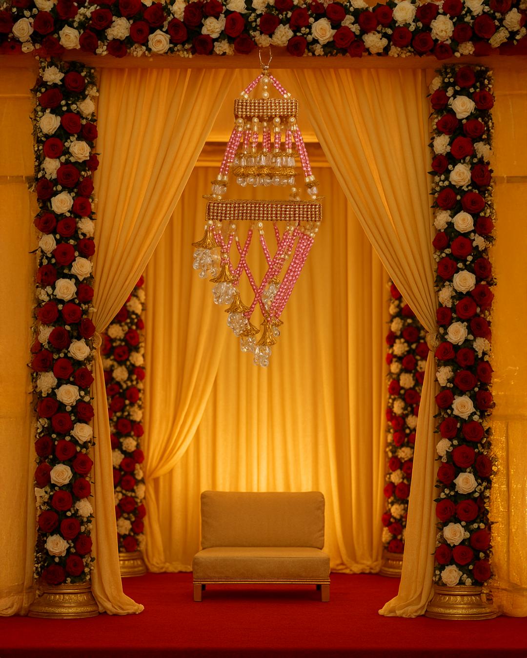 Handcrafted Crystal & Pearl Beaded Decorative Hanging