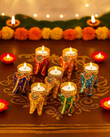 Handcrafted Decorative Elephant with Golden Basket