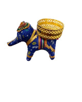 Handcrafted Decorative Elephant with Golden Basket