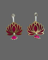 Lotus Wall Hanging with Pearls and Tassel