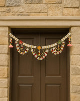“Graceful Pearl & Flower Toran for Temple & Home Décor”