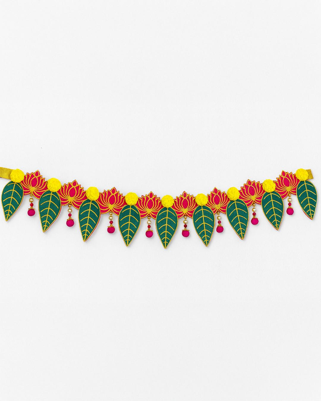 Lotus & Leaf Toran – Festive Door Hanging