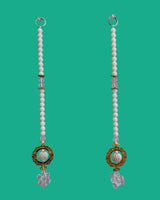 Crystal Elegance Toran – White & Gold Door Hanging for Festivals & Home Décor