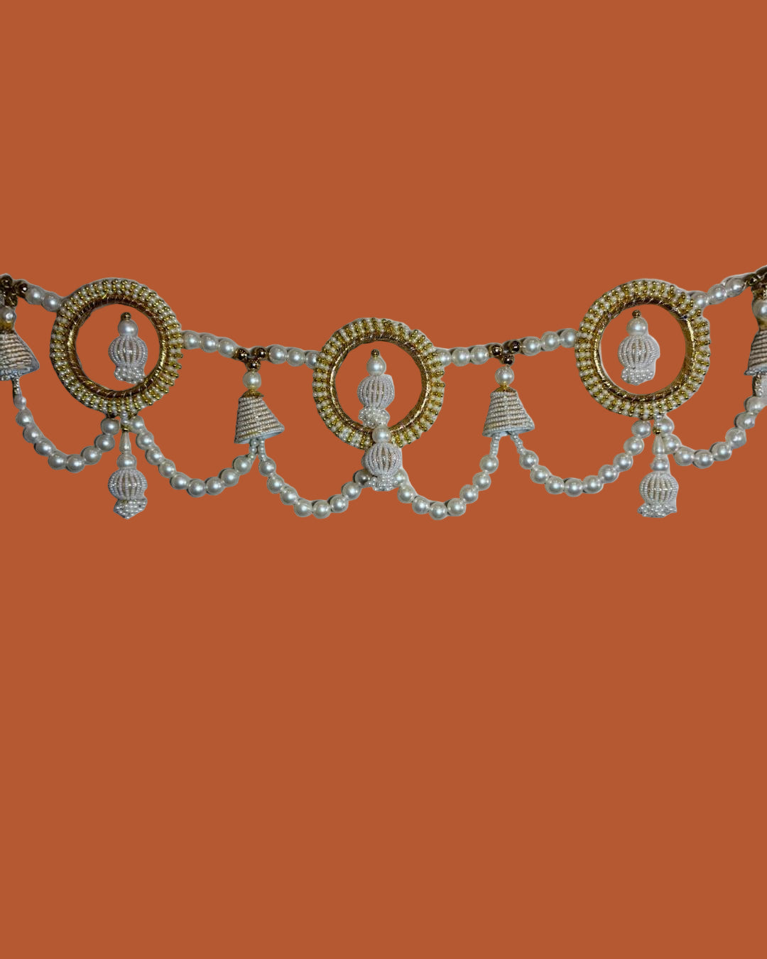 Luxury Pearl Toran with Golden Accents