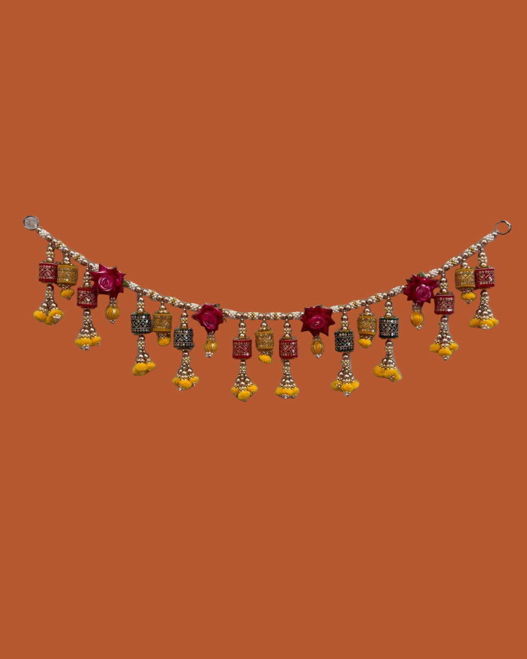 🌸 Handcrafted Pearl & Floral Door Hanging (Toran / Bandhanwar) 🌸