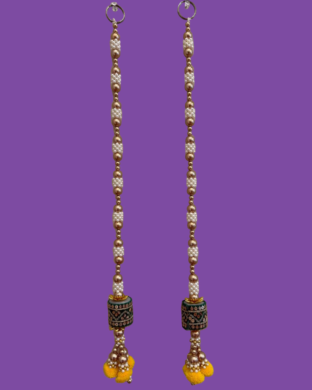 🌸 Handcrafted Pearl & Floral Door Hanging (Toran / Bandhanwar) 🌸
