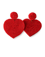 Love at First Wear – Red Heart Beaded Earrings