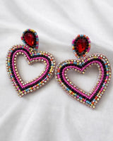 Rainbow Heart Sparkle Earrings